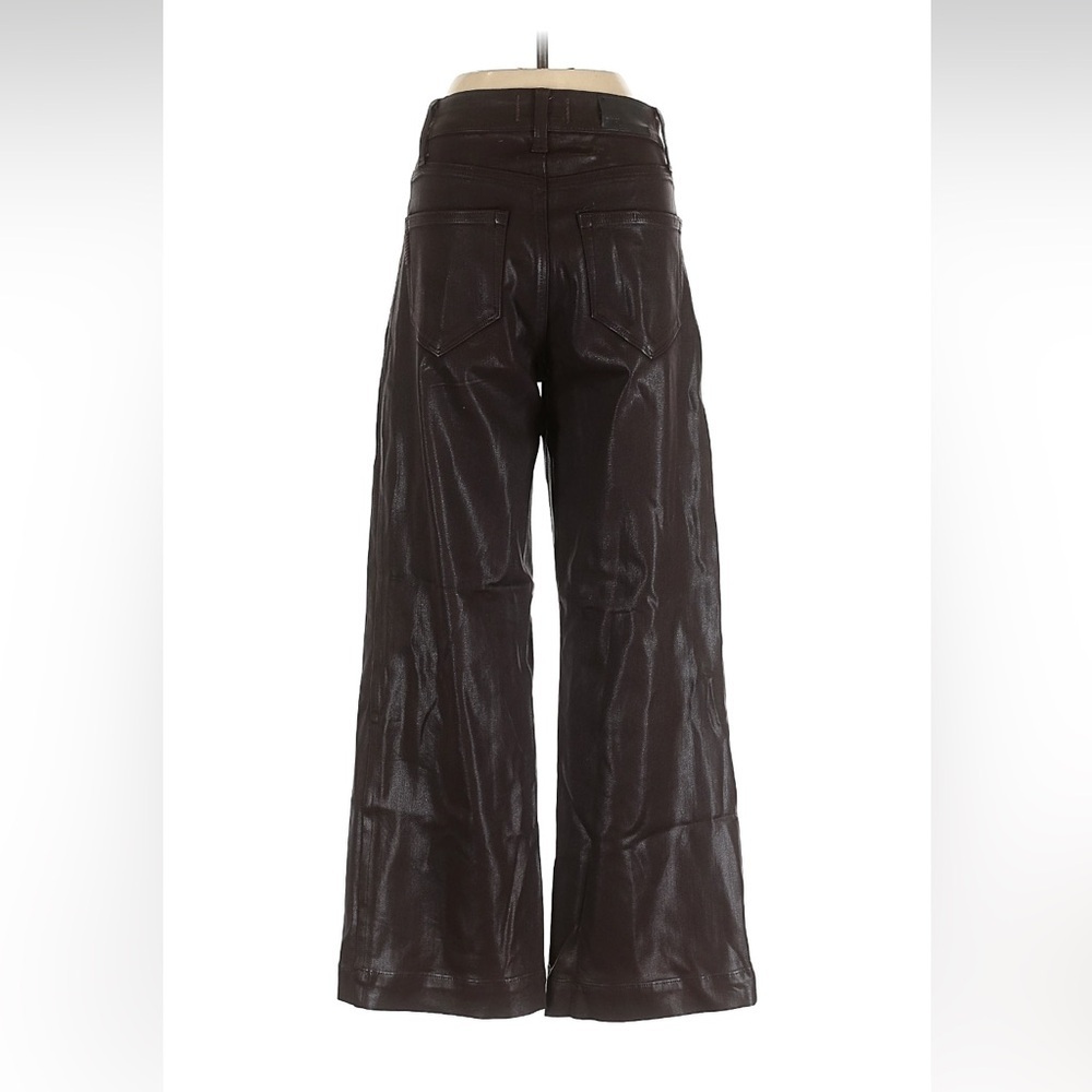 Paige Anessa Coated Wide Leg Ankle Jeans in Chicory Coffee Size 24 - Picture 3 of 5